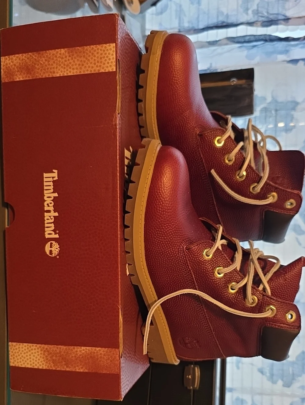 Timberland Burgundy Leather Work Boots